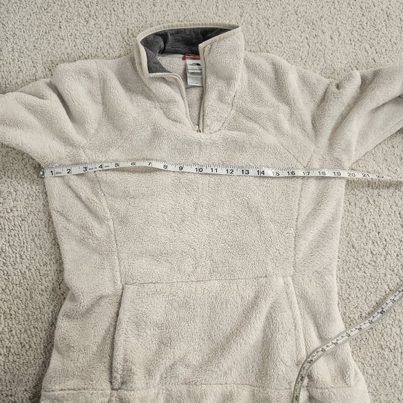Small North Face Fleece 1/4 Zip Light Beige Kangaroo Pocket High Neck Womens - Picture 7 of 7